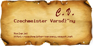 Czechmeister Varsány névjegykártya